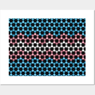 Seamless Football Pattern in Transgender Pride Flag Colors Posters and Art